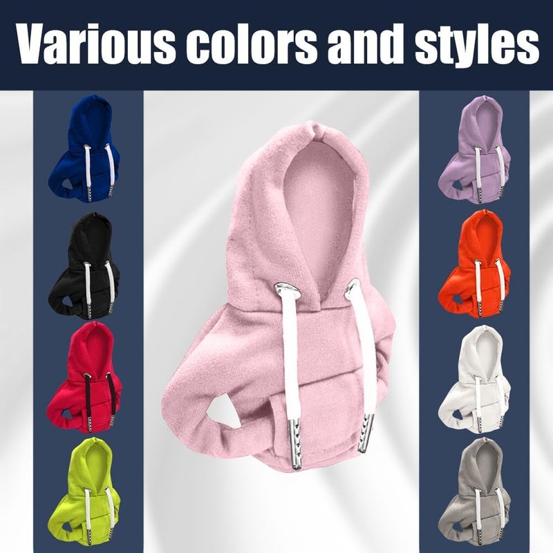 Lecctso Car Shift Knob Hoodie, Fashionable Sweater Hoodie Auto Gear Shift Knob Protector, Universal Car Interior Accessories Funny Car Shift Knob Cover for Car Truck SUV (Pink) - Image 3